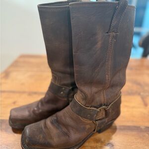 Frye Brown Leather Women's Harness Boots